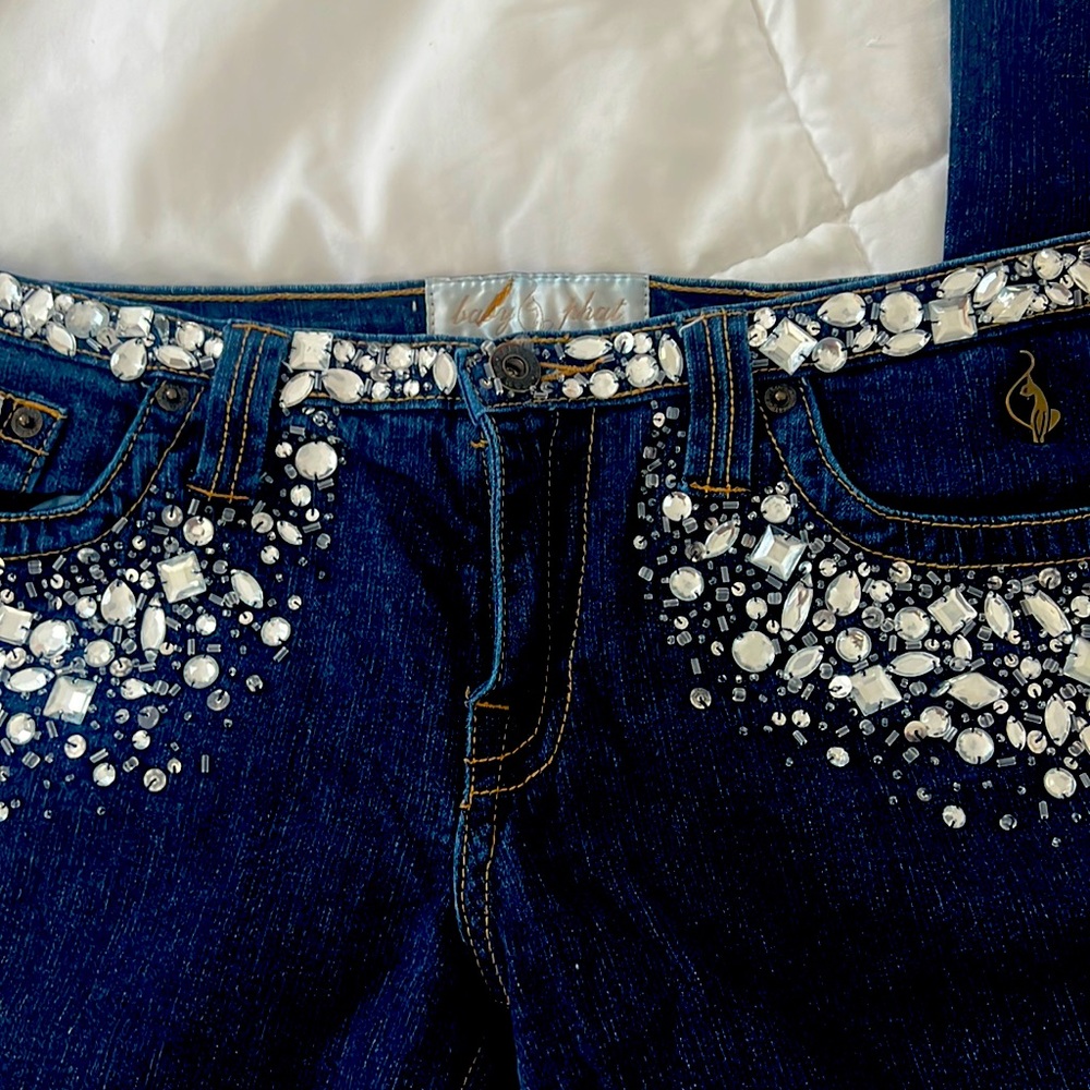 Baby phat Swarovski Crystal low rise jeans